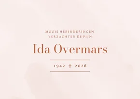 Roze waterverf liggende rouwkaart minimalistisch