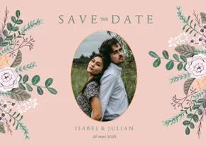 Save the Date minimalistisch klassiek bloemen