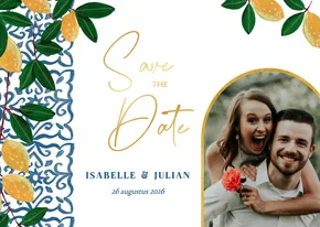 Save the Date zomer tegels en citroenen