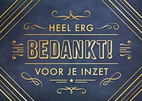 Secretaressedag bedankt kaart art deco stijl