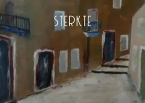 Sterkte kaart geschilderd straatje
