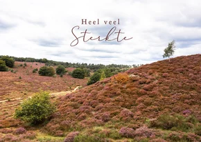 Sterktekaart met glooiend heidelandschap