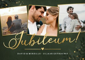 Stijlvolle foto collage jubileum uitnodiging kaart