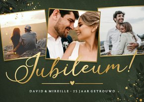 Stijlvolle foto collage jubileum uitnodiging kaart