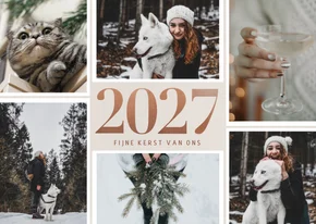 Stijlvolle fotokaart kerst groot 2026 en fotocollage