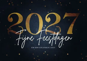 Stijlvolle kerstkaart fijne feestdagen gouden 2027