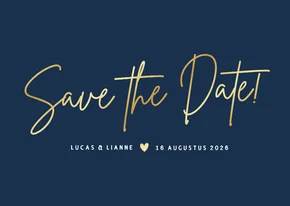 Stijlvolle liggende minimalistische Save the Date kaart