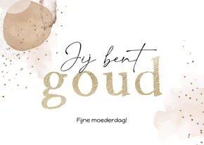 Stijlvolle moederdagkaart met abstracte vormen en goud