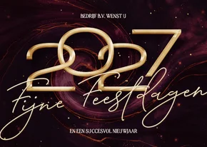 Stijlvolle rode zakelijke kerstkaart 2027 met marmer swirl