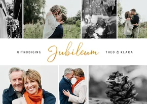 Stijlvolle uitnodiging jubileum met fotocollage