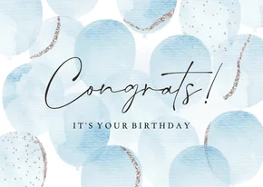 Stijlvolle verjaardagskaart met watercolour ballonnen