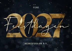 Stijlvolle zakelijke kerstkaart gouden 2027