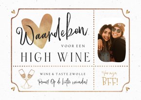 Tegoedbon high wine goud ticket foto hartjes