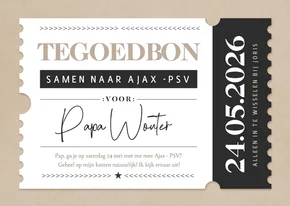 Tegoedbon vaderdag kaart met aanpasbare teksten