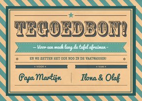 Tegoedbon Vaderdag Vintage blauw