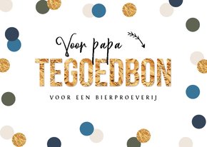 Tegoedbon verjaardagskaart confetti goud waardebon