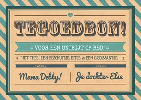 Tegoedbon Vintage Blauw Mama