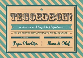 Tegoedbon vintage blauw