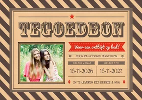 Tegoedbon vintage rood
