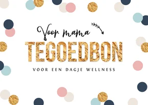 Tegoedbon voor een dagje uit confetti goud waardebon roze