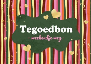 Tegoedbon weekendje weg streepjes hartjes goud