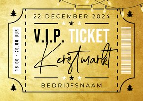 Ticket kerstmarkt uitnodiging kerstkaart bedankt medewerkers