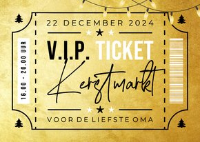 Ticket kerstmarkt uitnodiging kerstkaart bedankt