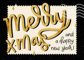 Typografisch kerstkaartje merry xmas post