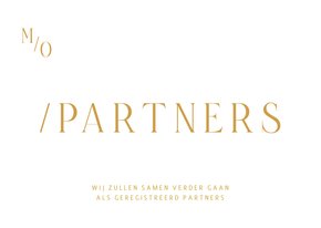 Typografische uitnodiging geregistreerd partnerschap goud