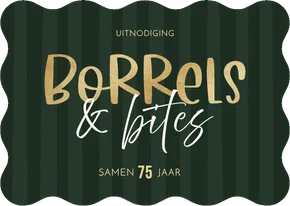 Uitnodiging borrels en bites groene streep en goudlook golf
