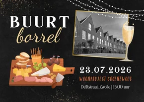Uitnodiging buurt borrel woonproject straatfeest foto