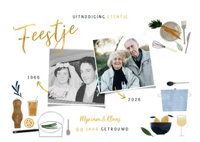 Uitnodiging etentje jubileum 50 jaar getrouwd met foto's