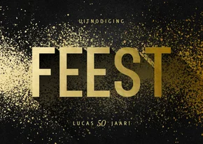 Uitnodiging feest goudlook met spetters