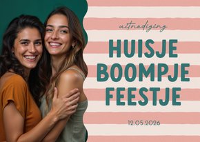 Uitnodiging huisje boompje feestje met foto housewarming