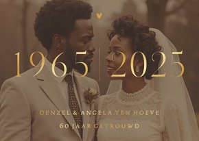 Uitnodiging jubileum 1965 2025 grote foto met goudfolie