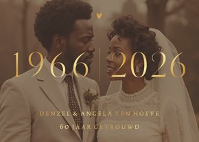 Uitnodiging jubileum 1966 2026 grote foto met goudfolie