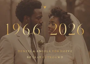 Uitnodiging jubileum 1966 2026 grote foto met goudfolie