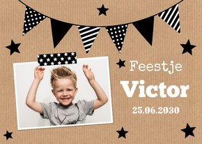 Uitnodiging kinderfeestje kraftlook slinger