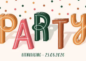 Uitnodiging party met confetti