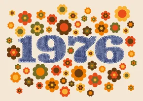 Uitnodigingskaart seventies flowerpower 1976