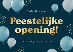 Uitnodigingskaart zakelijk feestelijke opening ballonnen