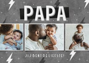 Vaderdag kaart fotocollage stoer papa jij bent de liefste