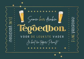 Vaderdag kaart retro tegoedbon bier goud 