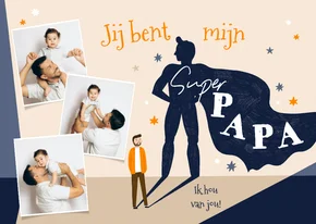 Vaderdagkaart fotocollage superheld illustratie sterren