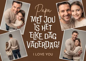 Vaderdagkaart i love you papa fotokaart iedere dag Vaderdag