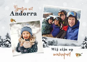 Vakantie ansichtkaart wintersport winter sneeuw bergen