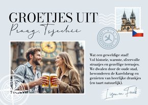 Vakantiekaart ansichtkaart Tsjechië Praag groetjes uit