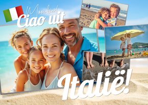 Vakantiekaart 'Ciao uit Italië' ansichtkaart 4 foto's