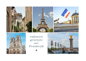 Vakantiekaart fotocollage groetjes uit Frankrijk