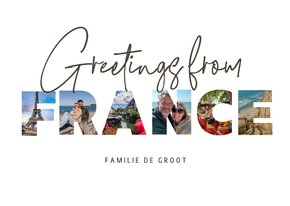 Vakantiekaart greetings from France fotocollage